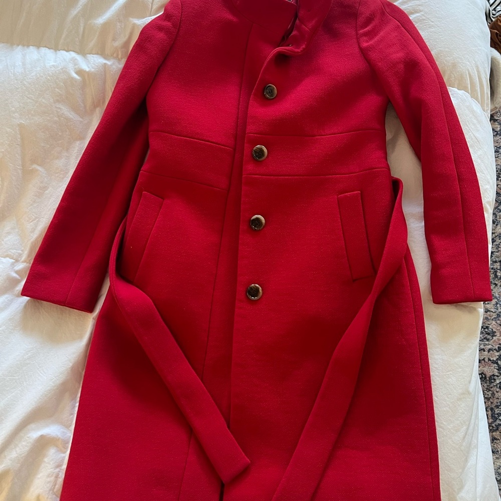 J. Crew Red Double Cloth Coat 2P